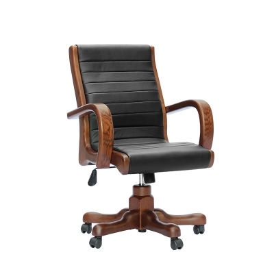 东原/木骨架为主的椅凳类/型号8899/双叶白蜡木办公椅头层牛皮椅/规格 